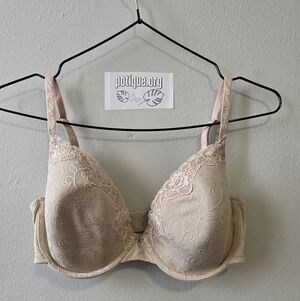 Elegant Lace Underwire - Cream Gilligan & O'Malley Intimates Floral Lace Bra 36C